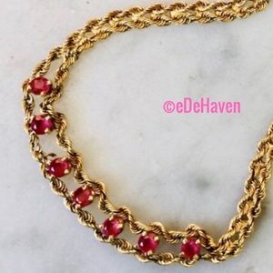 14k Ruby twist rope bracelet